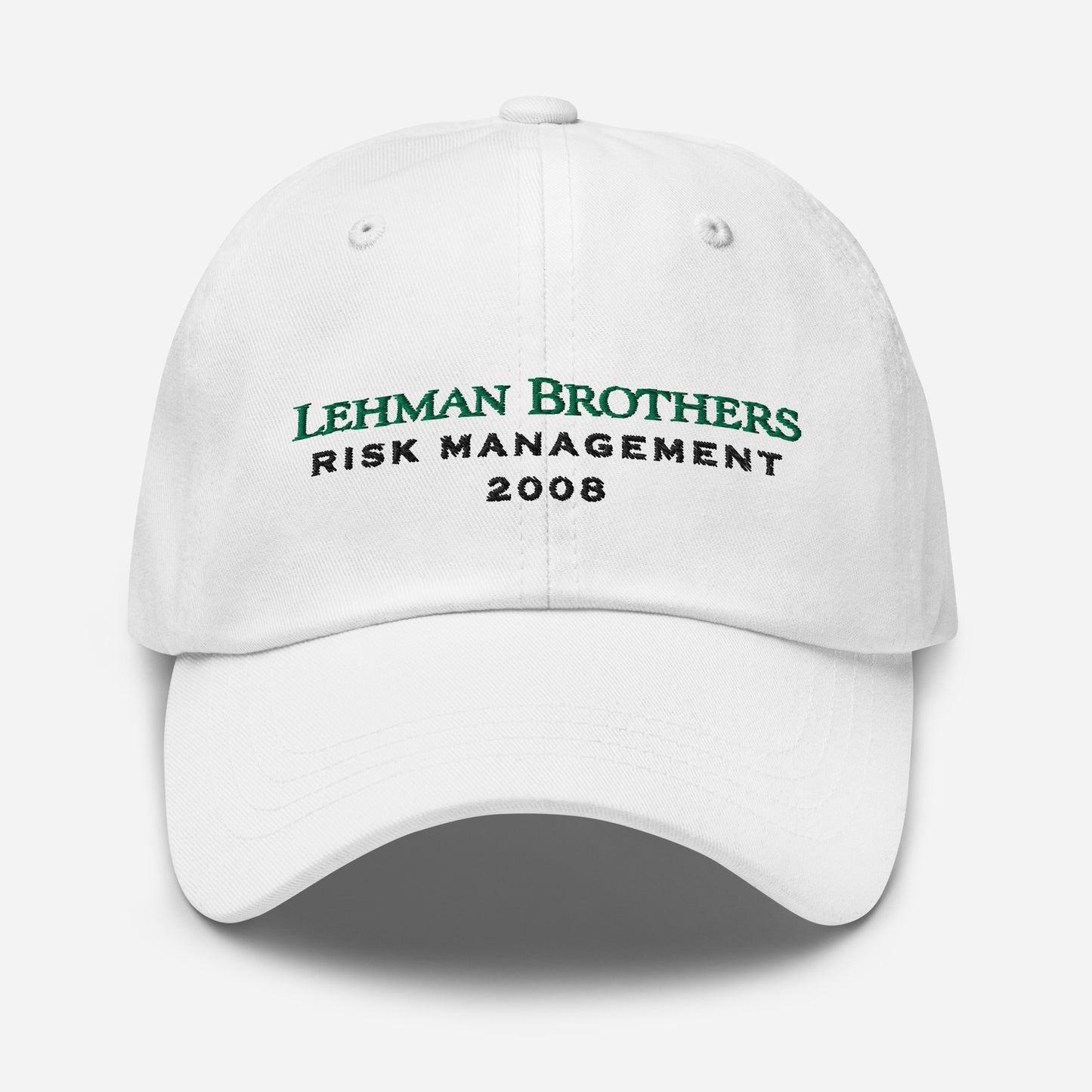Lehman Brothers Risk Management Cap | 2008 Finance Meme Hat | Wall Street Nostalgia Dad Hat | Finance Bro Gift