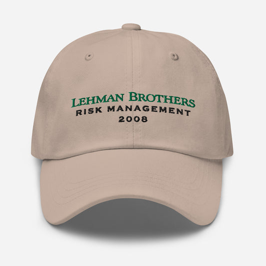 Lehman Brothers Risk Management Cap | 2008 Finance Meme Hat | Wall Street Nostalgia Dad Hat | Finance Bro Gift