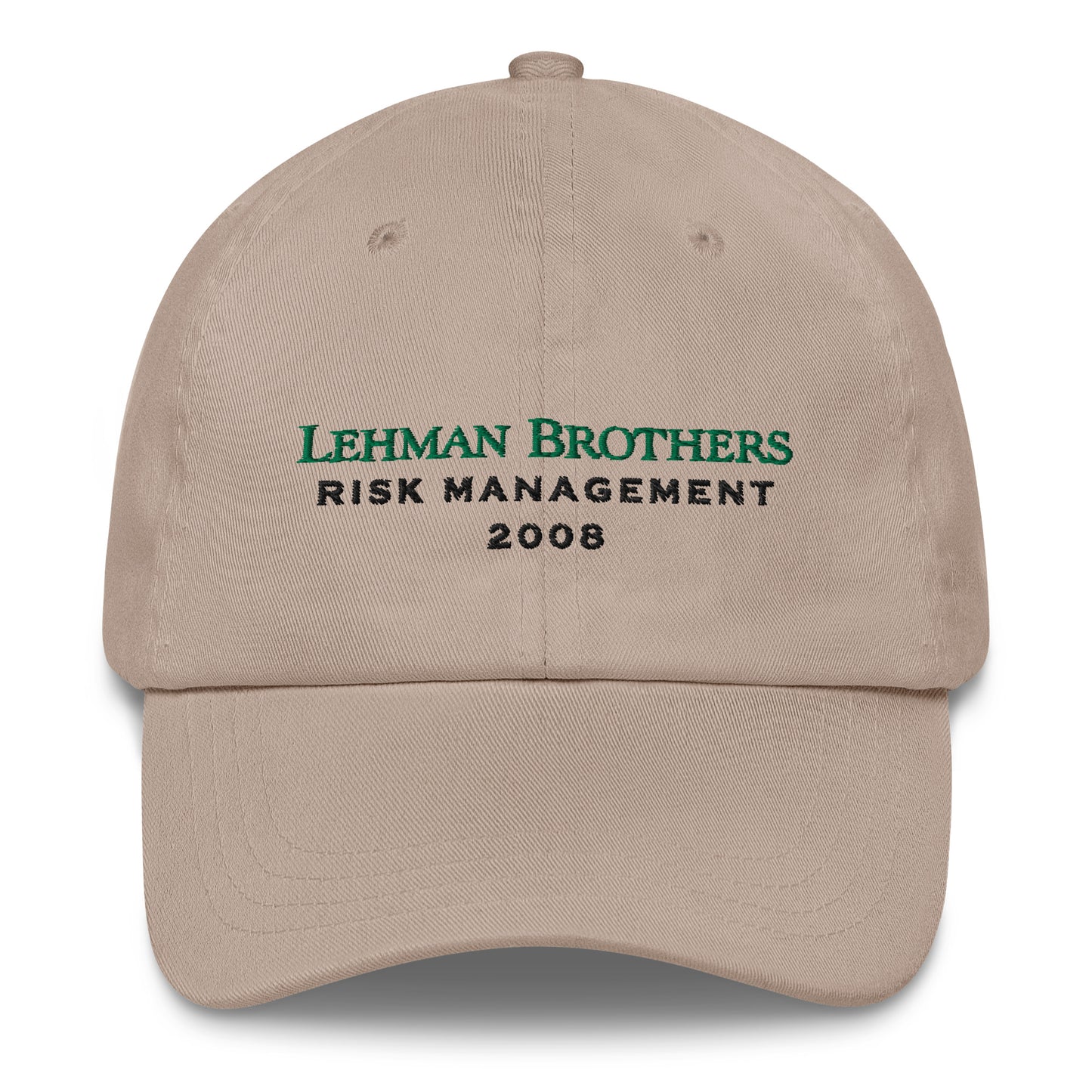Lehman Brothers Risk Management Cap | 2008 Finance Meme Hat | Wall Street Nostalgia Dad Hat | Finance Bro Gift